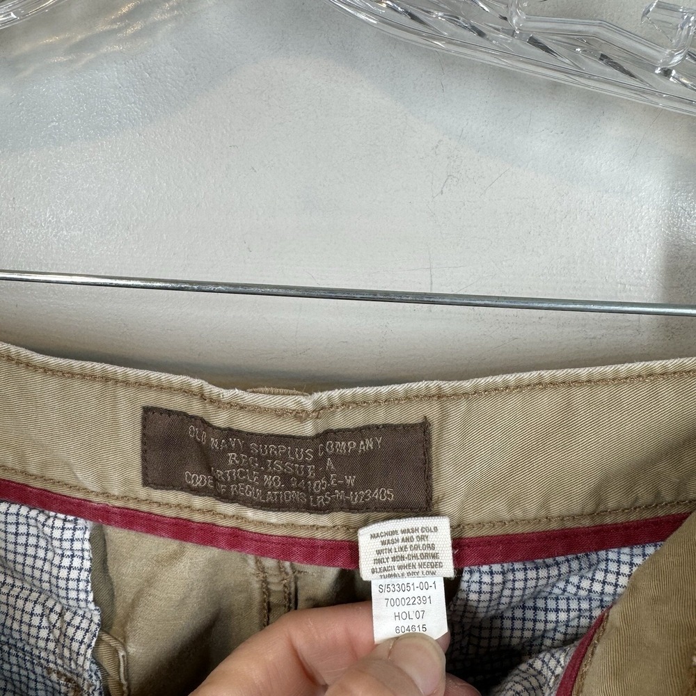 Old Navy Cargo Pants Mens Sz 33x30 Brown Surplus Military Vintage Y2K Skater 00s - Picture 7 of 10